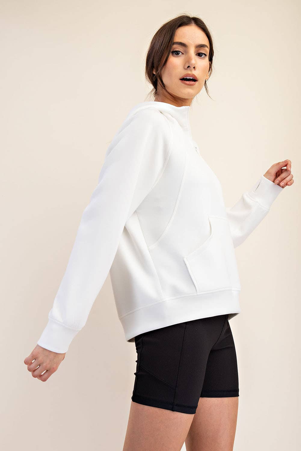 Butter Soft: Quarter zip with Hood: Color Frost