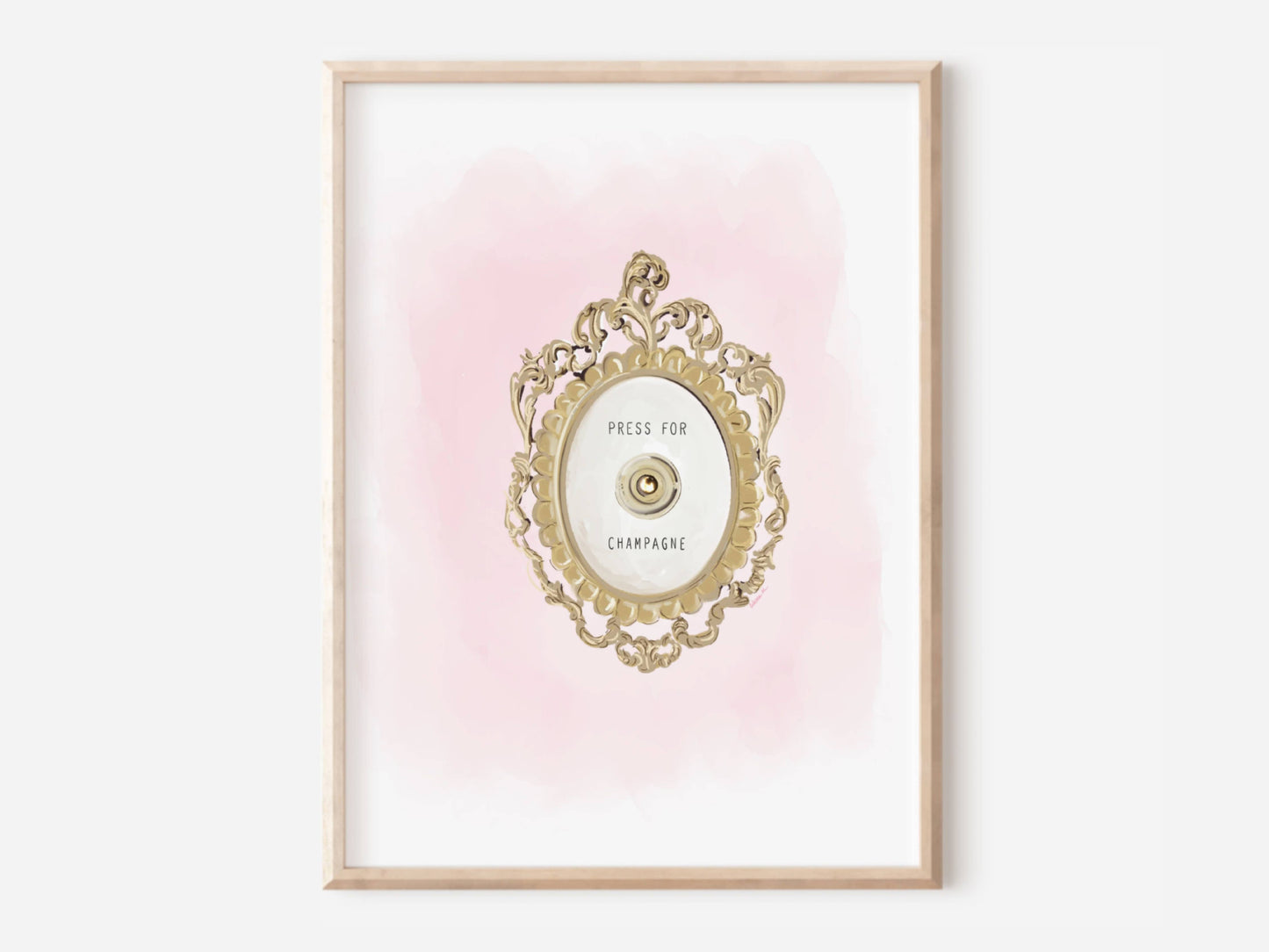 Rebecca Illustrated: Press for Champagne Print 8x10