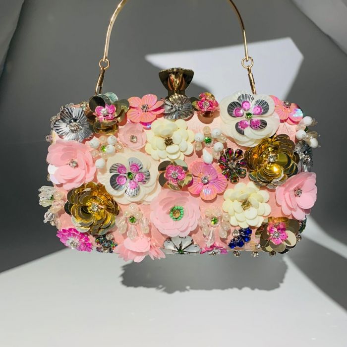 Floral Embellished Clutch Bag