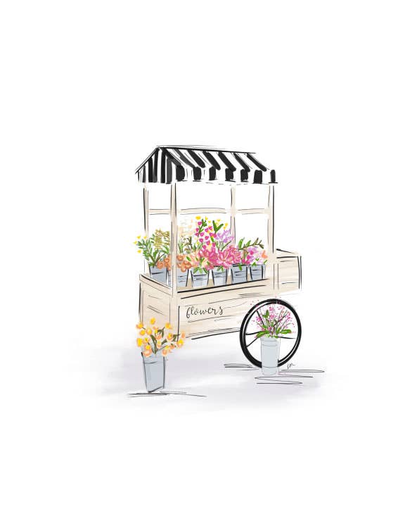 FLOWER CART - Note Card 