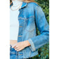 Cutted Hem Cropped Denim Jacket