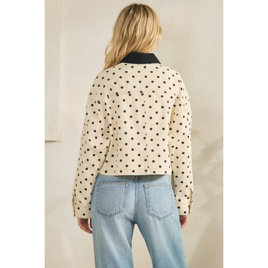 Short Polka Dot Contrast Jacket: Pre Order