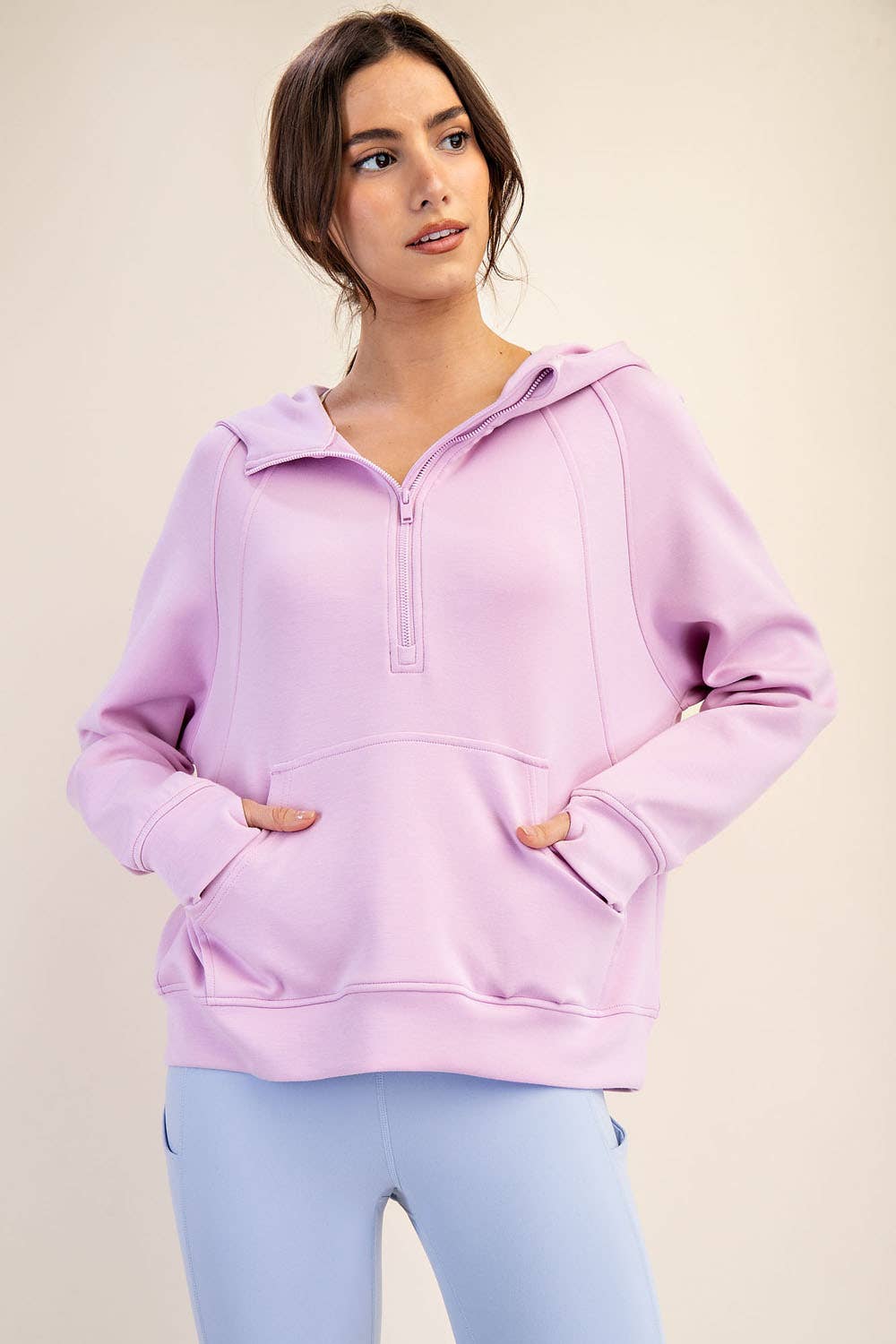 Butter Soft: Quarter zip with Hood: Color Blossom