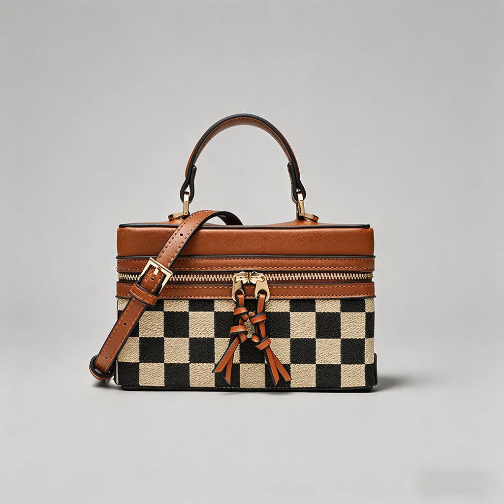 Canvas Leather Boxy Crossbody Bag: Pre Order