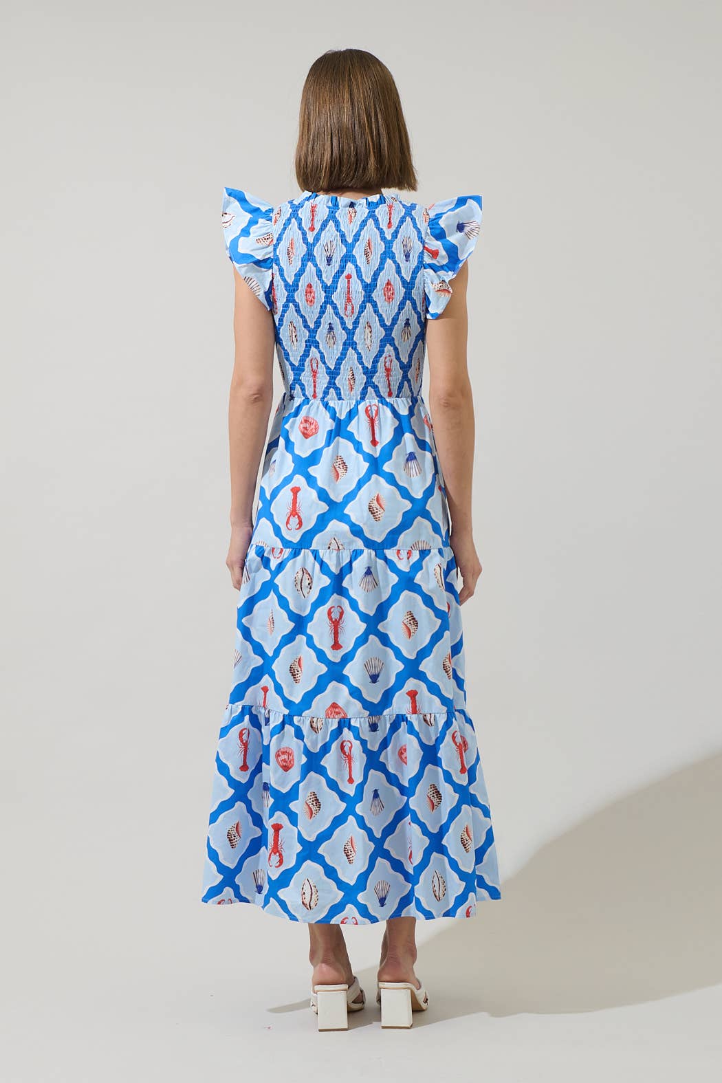 Lobster Bay Sunfire Tiered Midi Dress Pre Order