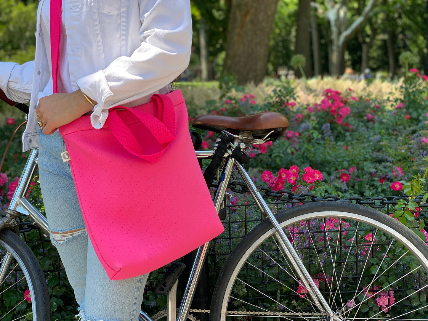 Neoprene Town Crossbody Bag - Neon Pink