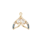 Gold Whale Tail Whisper with Cubic Zirconia Charm