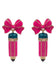 Teachers Day School Pencil Enamel Bow Post Earrings