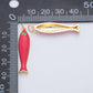 18K Gold Filled Blue, Green, Red Enamel Sardine Fish Charm