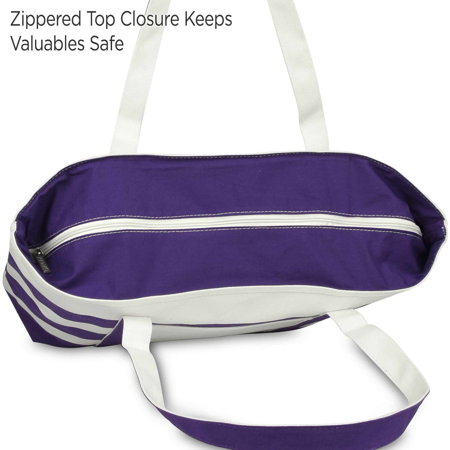 Ocean Sailboat Womens Embroidered Striped Tote Bag