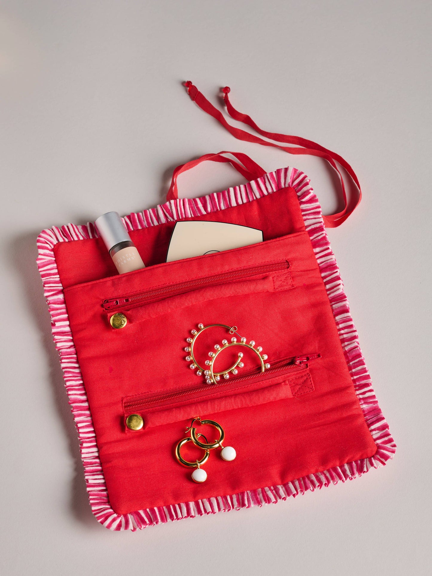 ELLE JEWELRY ROLL: Red
