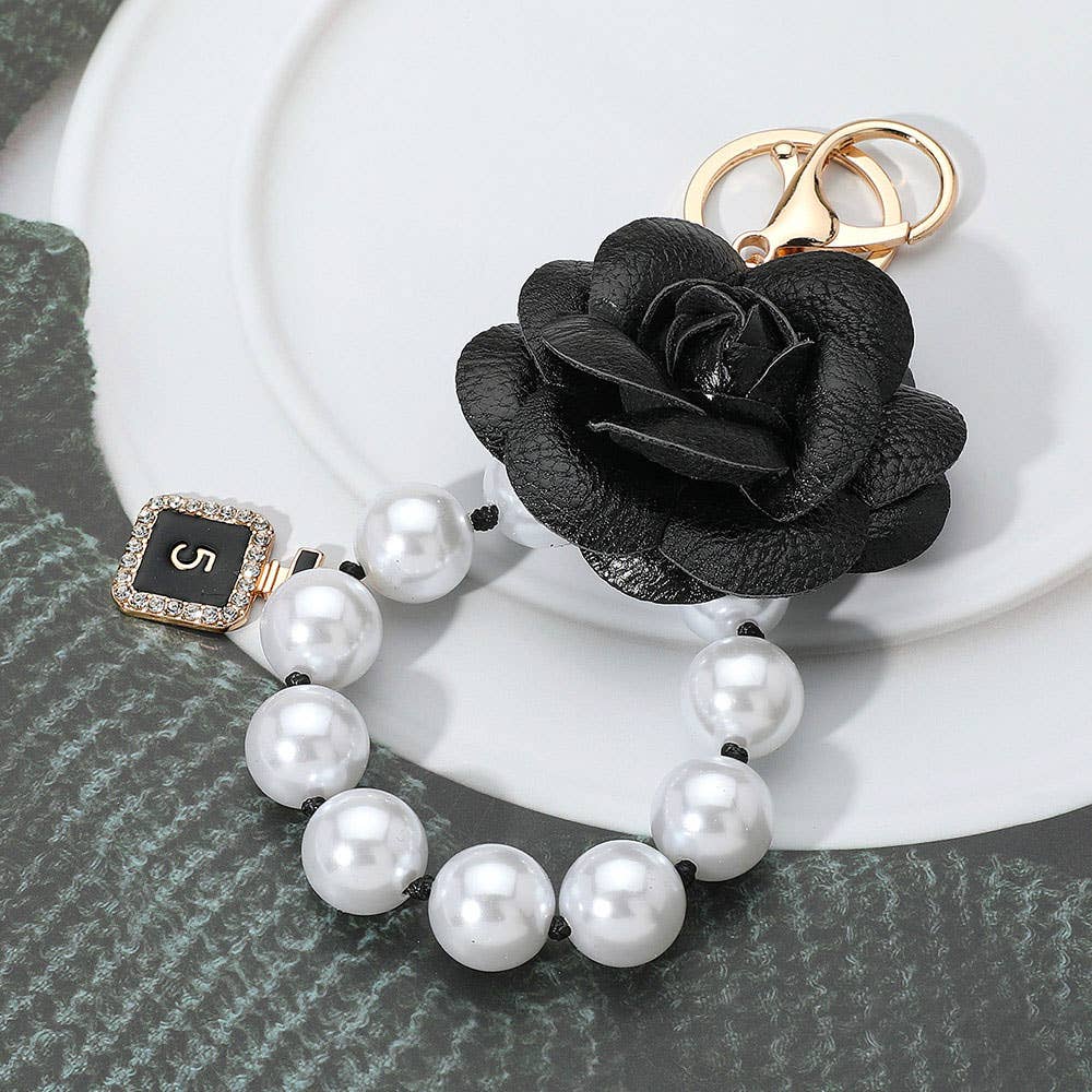 Chunky Pearl Beaded Keychain Bag Charm