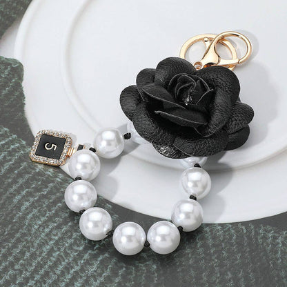 Chunky Pearl Beaded Keychain Bag Charm