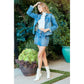 Cutted Hem Cropped Denim Jacket