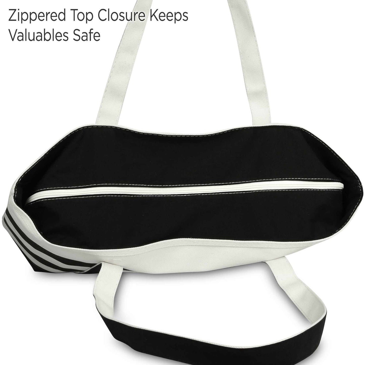 Ocean Sailboat Womens Embroidered Striped Tote Bag