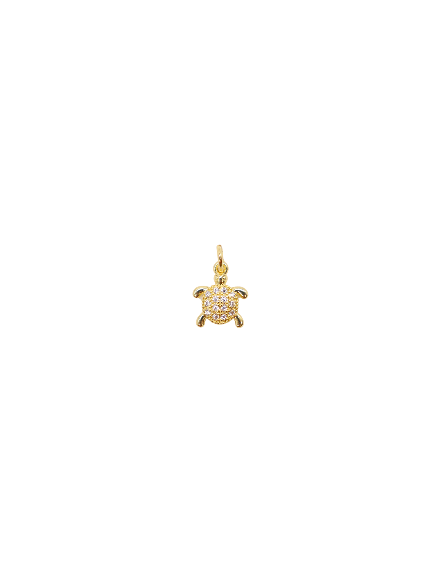 Gold Crystal Sea Turtle Charm