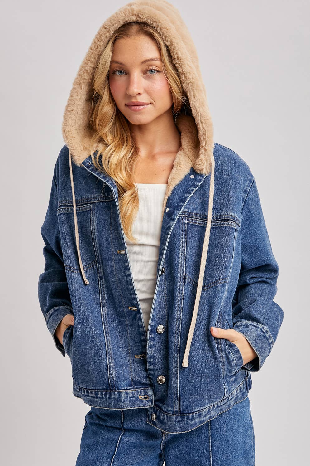 The Luxe Faux Fur Denim Jacket