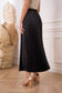 Solid satin pleated skirt