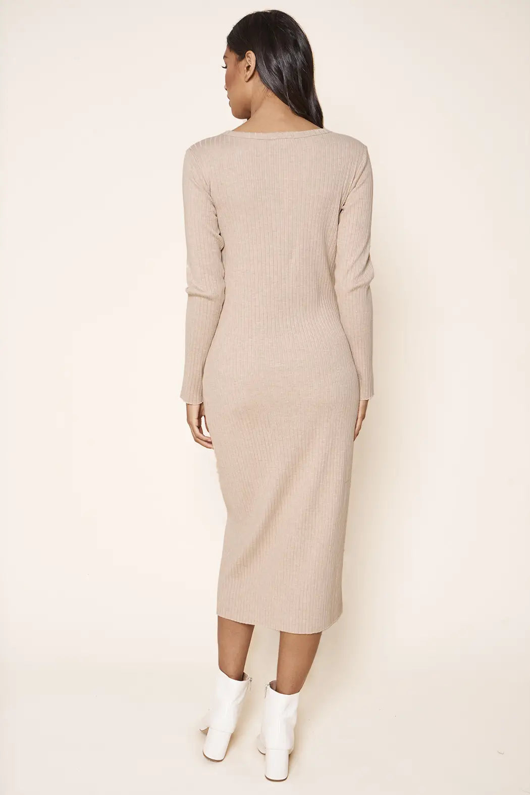 Ribbed Knit Midi Cardigan Dress - Ashley Irene Boutique