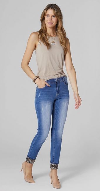 OMazing Zoey Print Cuff Jeans - Ashley Irene Boutique