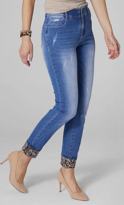 OMazing Zoey Print Cuff Jeans - Ashley Irene Boutique
